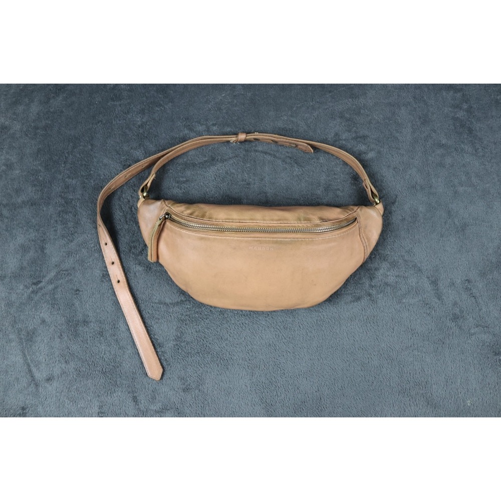 MANDRN Atlas Belt Bag Sand Tan Leather Fanny Pack Crossbody Sling‎ Boho Festival
